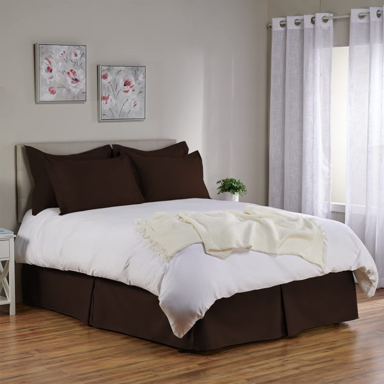 Dark brown hotsell bed skirt queen